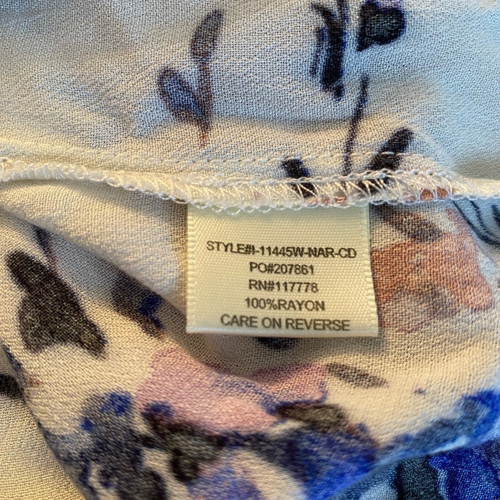 Lovestitch Kimono Style Floral Tie-Front 3/4 Sleeve Blouse - Size S - Picture 7 of 7